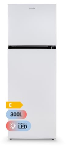 UNIVERSALBLUE Frigorífico Doble Puerta 300L | Refrigerado Blanco de 174cm con Luz LED | Frigo 230L + 70L Congelador | Nevera Puerta Reversible 4* | ENVÍO + SUBIDA A PLANTA INCLUIDO