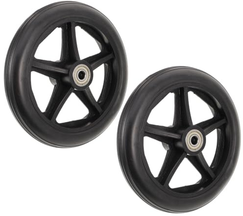 Gogogmee Rollstuhl Vorderräder 6 Zoll 2 Stück Schwarz | Ersatzräder Für Rollstuhl, Leise Und Verschleißfest, Schwarz, Praktisch Zum Austausch Beschädigter Räder, 2 Stück,