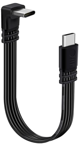 HuaLiSiJi USB C auf USB C Kabel 90 Grad Kurz PD 60W Typ C auf Typ C Schnellladekabel Datenkabel 480Mbps für Handy, Tablet (Oben und Untengewinkelten, 0.5 m)