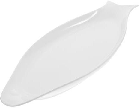 TOPPERFUN 1 Pieza Plato de Cerámica Ovalado para Servir Pescado para Cocina y Restaurantes Vajilla Antideslizante y para Aperitivos y Comidas Especiales