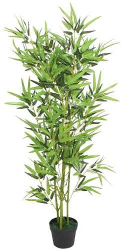 Tomostar Plante Artificielle, Fausse Plante Arbre Artificiel Verte Décoration Plante Artificielle avec Pot Bambou 120 cm Vert