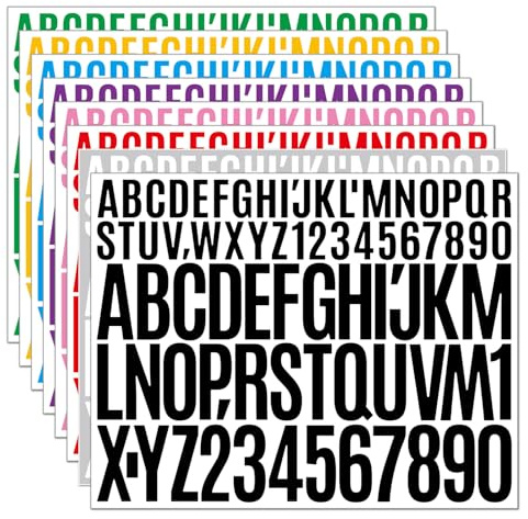 9 Sheets Letter Stickers,Eastrise 1 Inch+2 Inch Self-Adhesive Vinyl Letter Stickers On Letters Waterproof Vinyl Alphabet Stickers Sticky Letters for Water Bottles, Scrapbooking, Journals, Posters
