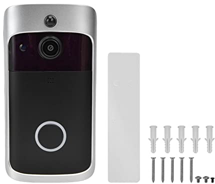 POENVFPO Wireless Doorbell Camera, V5 2.4GHz Smart WIFI Video Doorbell with 720P Night Vision for Home, Support 2 Way Voice