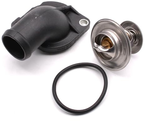 HAOTOM 87℃ Brida del refrigerante Carcasa del termostato con termostato Para Audi 80 100 Para VW Golf 1982-1991 Jetta 1982-1992 Passat 1980-1996 Transporter IV T4 1990-1995 1.6L-2.0L