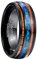 NUNCAD Luxus Ringe für Herren/Damen Wolfram Ring Breit 8 mm mit Blau Opal und Koaholz zum Mosaik schwarz als Verlobungsringe Partnerringe und Fashion Ring