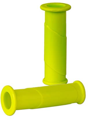 BigDean 2x Schubkarrengriffe 30mm - Schubkarren Universal Griffe - Rundrohre NEON GELB Ersatzgriffe Kunststoff Karrengriff Schiebkarren - 14cm Länge