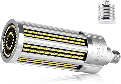 DragonLight 100W Super Bright Corn LED Light Bulb Fanless(700 Watt Equivalent) - E27/E40 Large Base Commercial Grade LED Lamp - 5000K Daylight 12,000 Lumens for High Bay Area Lighting