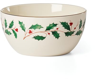 Lenox Serveware, Holiday Small Bowl, Service for 1, 14 Oz Made From Porcelain for Christmas Hosting, Christmas Decor, Dishwasher Safe, Soup and Salad Bowl (Multicolor, 2.5 Inch Height, 1 Piece)