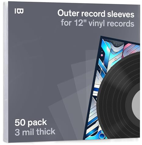 Boundless Audio Schallplattenhüllen – 50 x Premium-Außenhülle aus Vinyl für Schallplatten, 32,4 x 32,4 cm, strapazierfähig, 3 mm dick, kristallklares Polypropylen
