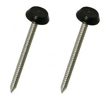 250 x UPVC 40mm Poly Top Pins Nails Plastic Headed Fascia Fixings (Black)