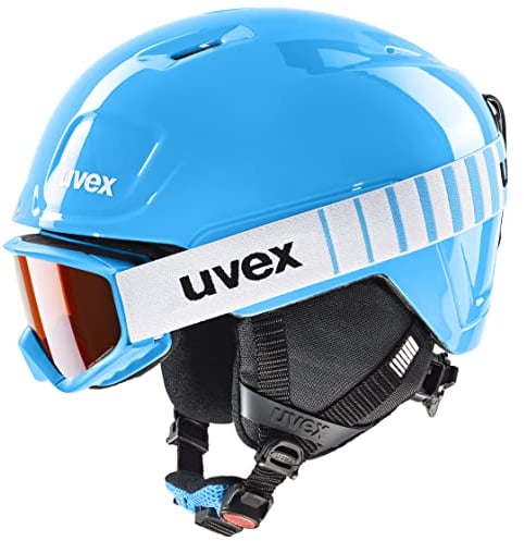 uvex heyya set - Skihelm inkl. Skibrille für Kinder - individuelle Größenanpassung - konstrastverstärkend - blue - 46-50 cm