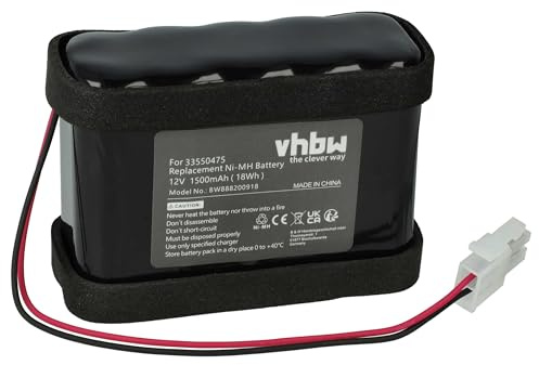 vhbw Akku Ersatz für Besam 33550475, 550473, 45A020BA00004 für Schiebetorantrieb Torantrieb Drehtorantrieb (1500 mAh, 12 V, NiMH)