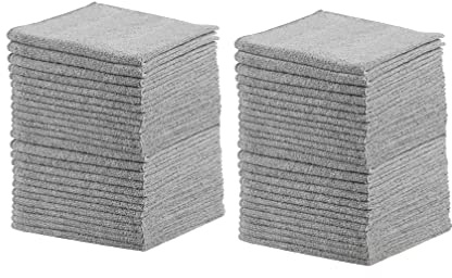 Rubbermaid All Purpose Microfiber Cleaning Cloth Towels, 50 Pack, 12x12, Non-Scratch, Reusable/Washable for Cleaning/Wiping/Polishing for Home/Kitchen/Car