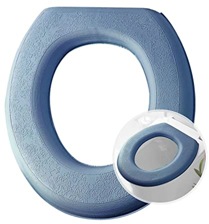 WC-Sitzbezug-Wärmer, Toilettensitzkissen, O-Form, scheuerfähig (Deep Ocean Blue, 2 Stück)