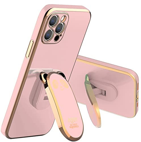 VooDirop Coque de protection compatible avec Apple iPhone XR galvanisée avec support panda 6D en silicone TPU résistant aux chocs (rose)