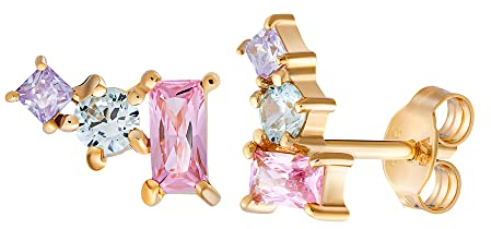 cai Damen Ohrstecker 925/- Sterling Silber 0,7cm Glänzend Zirkonia gelb 274220222V