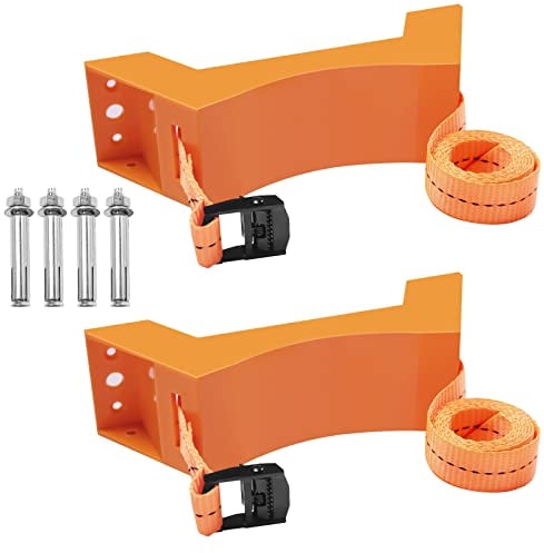 Cylinder Wall Mounted Bracket, Propane Tank Bracket Nitrogen Gas Cylinder Holder, with Screws and Safety Chain Supported 59inch, Suitable for On-The-Go OTG, Rv Water Softener (Yellow)
