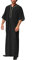 boseucn Muslim Kaftan Herren, Herren Kaftan Einfarbig Roben Halbe Ärmel Thobe Muslimische Kleidung Lang Abaya Große Größen Sommer Retro Männer Royalty Dubai Robe Islamisch Ramadan Gebetskleidung