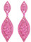 EVER FAITH Damen Ohrringe Österreichische Kristall Hochzeit Braut Charm 2 Blatt Drop Baumeln Ohrstecker Hot Pink
