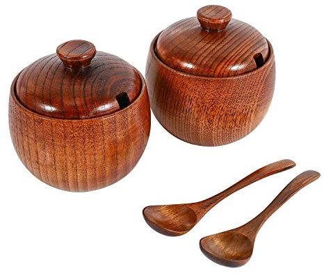 Vorfaove 2 Piezas de Tarro de de Condimento TazóN de AzúCar con Tapa Cuchara Caja de Almacenamiento de de Tarro de AzúCar Tarros de Sal Contenedor