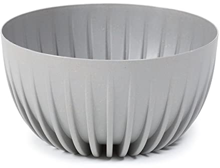 Muddy Hands 30cm Bowl Plant Pot Indoor Home Outdoor Garden Round Decorative Plastic Flower Planter (Made from Recycled Plastic) (Grey)