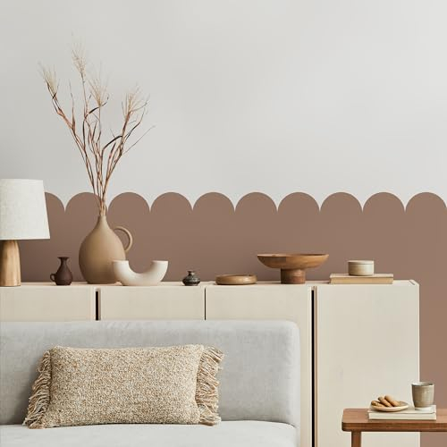 Muralo - Wandtatto für Kinderzimmer für Mädchen und Jugend - Wandsticker, Wandaufkleber Bögen Tapete für Kindergärten, Schulaula, Schule, Boho Stil - Br.120cm x Hö. 120cm - Braun