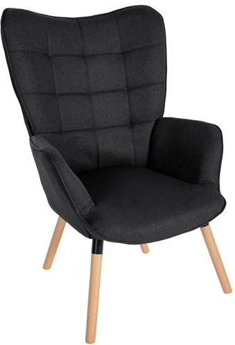 CLP Relaxsessel Garding I Komfortabler Polstersessel Mit Stoff-Bezug, Farbe:schwarz