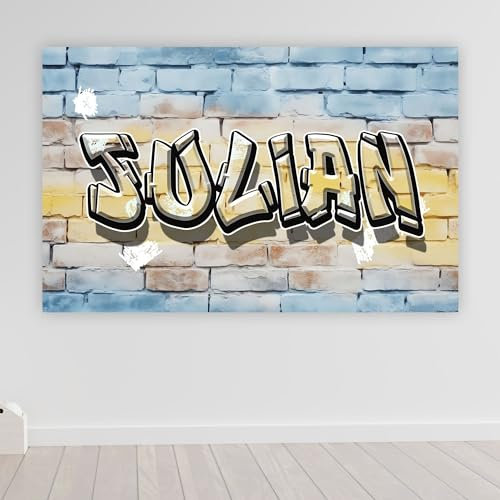 timalo® Gamer poster mit Namen personalisiert gaming Wanddeko gamer Bild für die Wand Wandbild Jugendzimmer gamer Poster gaming zimmer Bilder für Teenager Graffiti | poster1-Motiv75-B61xH43cm