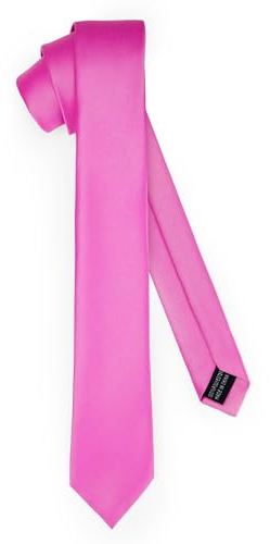 Ladeheid Klassische Herren Krawatte, matt, Perfekt für Büro & Festlichkeiten, Vielfältige Farben - Ideal für Geschäftsmeetings, Hochzeiten TMM-5 (150cm x 5cm, Rosa)