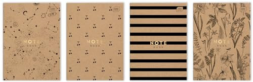 Interdruk 10x Notizheft A6 32 blanko 70g/m² glattes HS-Kraftpapier