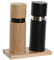 Home ESPRIT Salière et poivrière noire naturelle acier inoxydable bois de caoutchouc 14 x 7 x 16,5 cm
