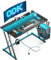 ODK Gaming Desk with LED Lights & Power Outlet, Gaming Table with Cup Holder and Headphone Hook, Double Z Frame Design Computer Desk, Carbon Fiber Black 100 cm