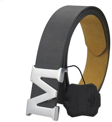 LNNXSZ Damen Ledergürtel für Jeans Damen-Ledergürtel, abnehmbarer Buchstabe M-Plattenschnalle, PU-Ledergürtel for Jeans, Kleid, Halloween(120cm,Black)