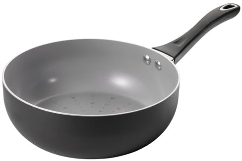 Prestige Disney Monochrome Mickey Mouse Non Stick Ceramic Pan - Deep Multi Pan, 24cm, Non Toxic Cookware