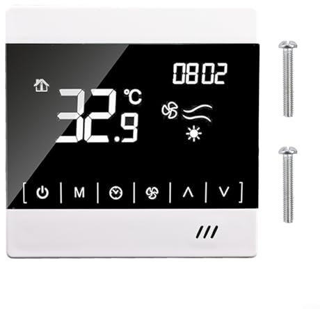 Termostato digital de aire acondicionado central, termostato programable de bobina de ventilador, con control de válvula eléctrica, ajuste de tiempo