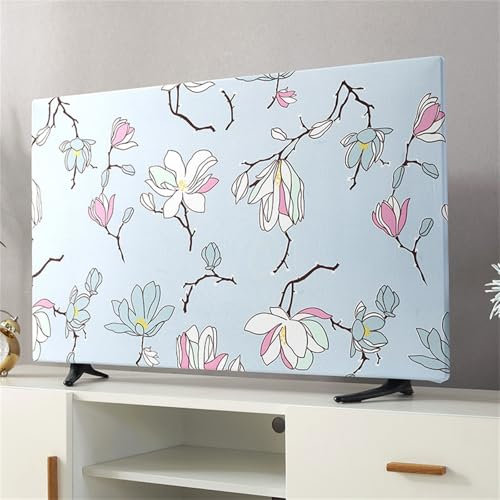 Hixingo Housse pour TV, Housse de Protection Télévision Housse Protection Écran TV Élastique Housse Télévision Anti Poussière Respirant Housse Écran TV Housse Écran PC (28inch,Fleur)