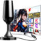Antenne TV Intérieur Puissante TNT HD, antenne Interieur TNT puissante，2025 Puissante Antenne TV Intérieur avec Base magnétique (Noir (sans amplificateur))