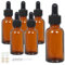 EkkoVla 6 Pack 30 ml Glass Dropper Bottle with Dropper Pipette, 1 oz Amber Glass Dropper Bottle, Small Empty Bottles for Essential Oil, Perfumery