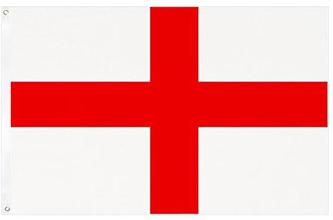 5ft x 3ft Large England Flags with Double-Side Pattern, England St Georges Cross Flag with Brass Eyelets for St. George's Day Anniversary Football Rugby Outdoor Events Street Party Decorations