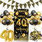 40 Geburtstag Deko,Rainllon Konfetti Deko 40 Geburtstag Männer Frauen,40. Geburtstagsdeko Luftballons Schwarz Gold,Geburtstagsdeko 40 Jahre Lange Banner Hintergrund für Frau Mann