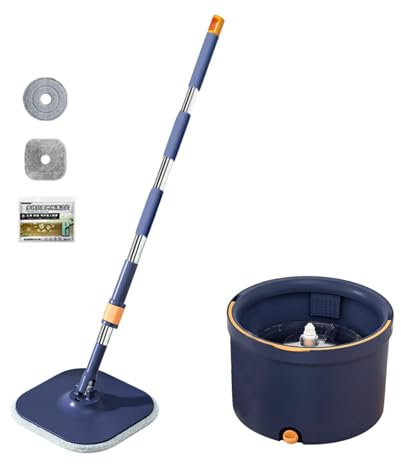 YWJLQH Cubo Plano y trapeador con de separación de Agua Limpia y Sucia, Azul, Individual