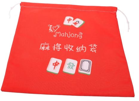 BESTYASH Large Drawstring Mahjong Bag for Gamers Portable Fabric Storage Pouch for Organizing Mahjong Tiles for Travel and Game
