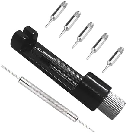 ROHMERIQUE Watch Strap Removal Tool Kit with 5 Extra Pins and Spring Bars, for Bracelet Removal, Strap Adjustment, Hand Removal and Watch Repair, for Watch Band Replacement and Maintenance