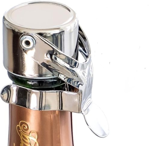 2pcs Champagne Stoppers - Patented Seal (no Pressure Pump Needed) - Professional Grade Champagne Bottle Stopper - Sparkling Wine Stopper
