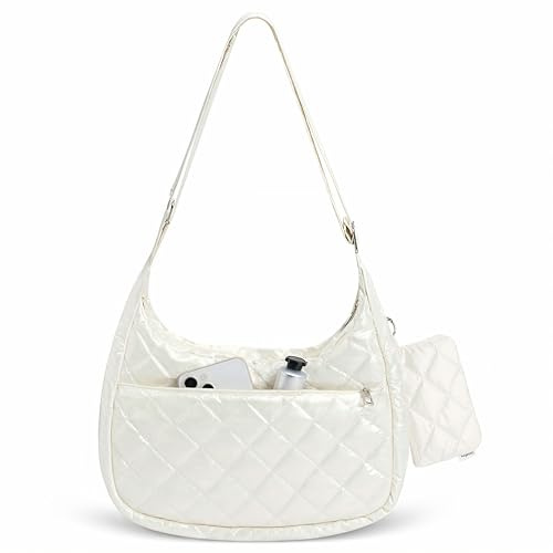 Vavabox Sac à bandoulière bouffant pour femme avec porte-monnaie, sac à bandoulière matelassé avec large sangle, sacs à main Hobo nuage pour usage quotidien (lot de 2 pièces)