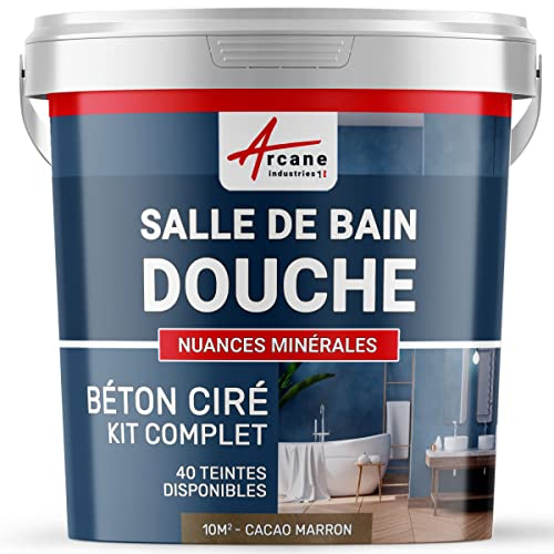 Kit für gewachsten Beton im Badezimmer: Wasserdichter Putz - NUANCES MINERALES Kakao Braun-10 m² (für 2 Schichten)