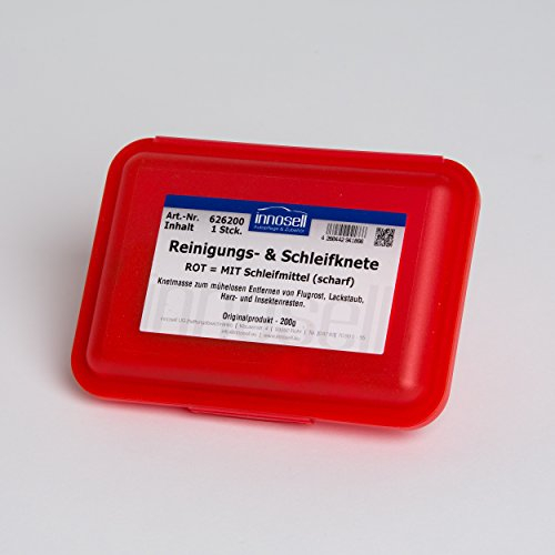 Innoclean Reinigungsknete Schleifknete DAS ORIGINAL rot scharf mit Schleifmittel 200 g