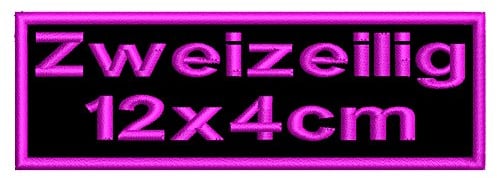 smartoutdoor Zweizeiliger, rechteckiger Wunschtextaufnäher Rec1-2. Zeile Kleiner - viele Farben und Größen (12x4cm)