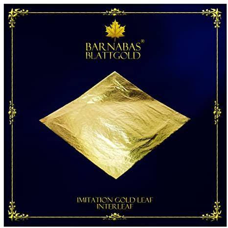 BARNABAS BLATTGOLD Imitation Gold Leaf, Loose Sheets [100 Sheets, 14 cm], Metal Foil Leaf for Painting, Arts and Crafts