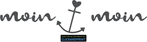 CLICKANDPRINT Aufkleber » Moin Moin, 80x18,6cm, Dunkelgrau • Wandtattoo/Wandaufkleber/Wandsticker/Wanddeko/Vinyl